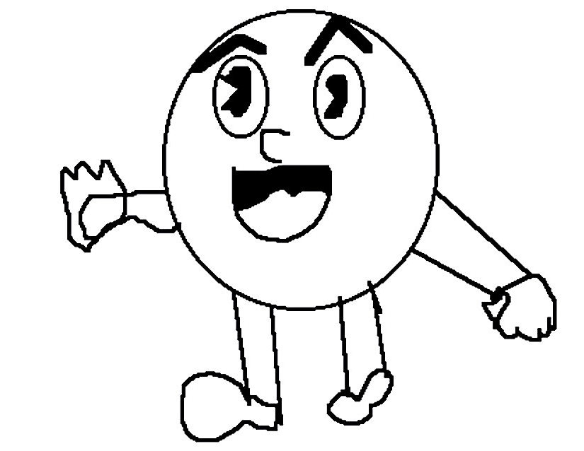 Coloriage de Pac-Man poursuivant des fantômes dans un labyrinthe