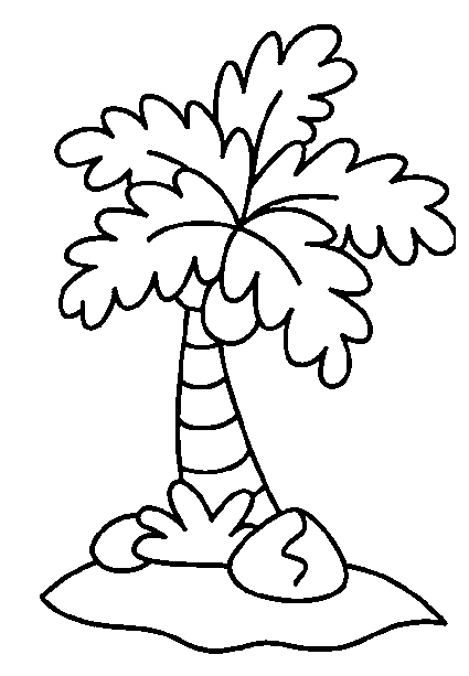 Coloriage d'un palmier majestueux sur fond tropical