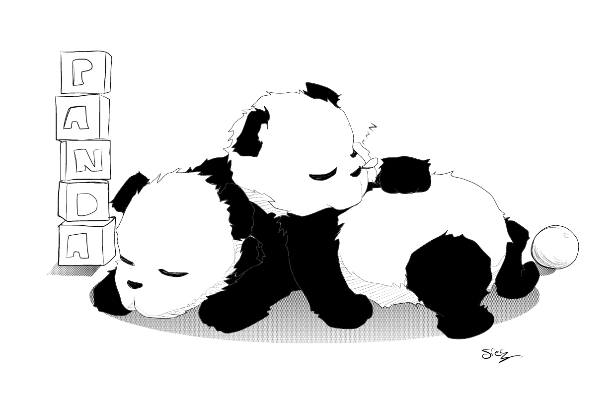 Un panda assis dans un environnement naturel serein