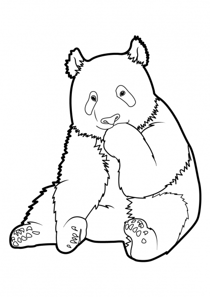 Un panda assis entouré de bambous