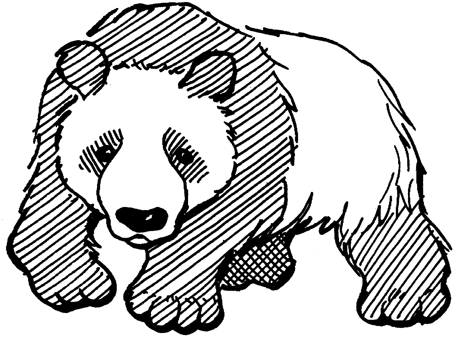 Un panda mignon assis sur un rocher entouré de bambous