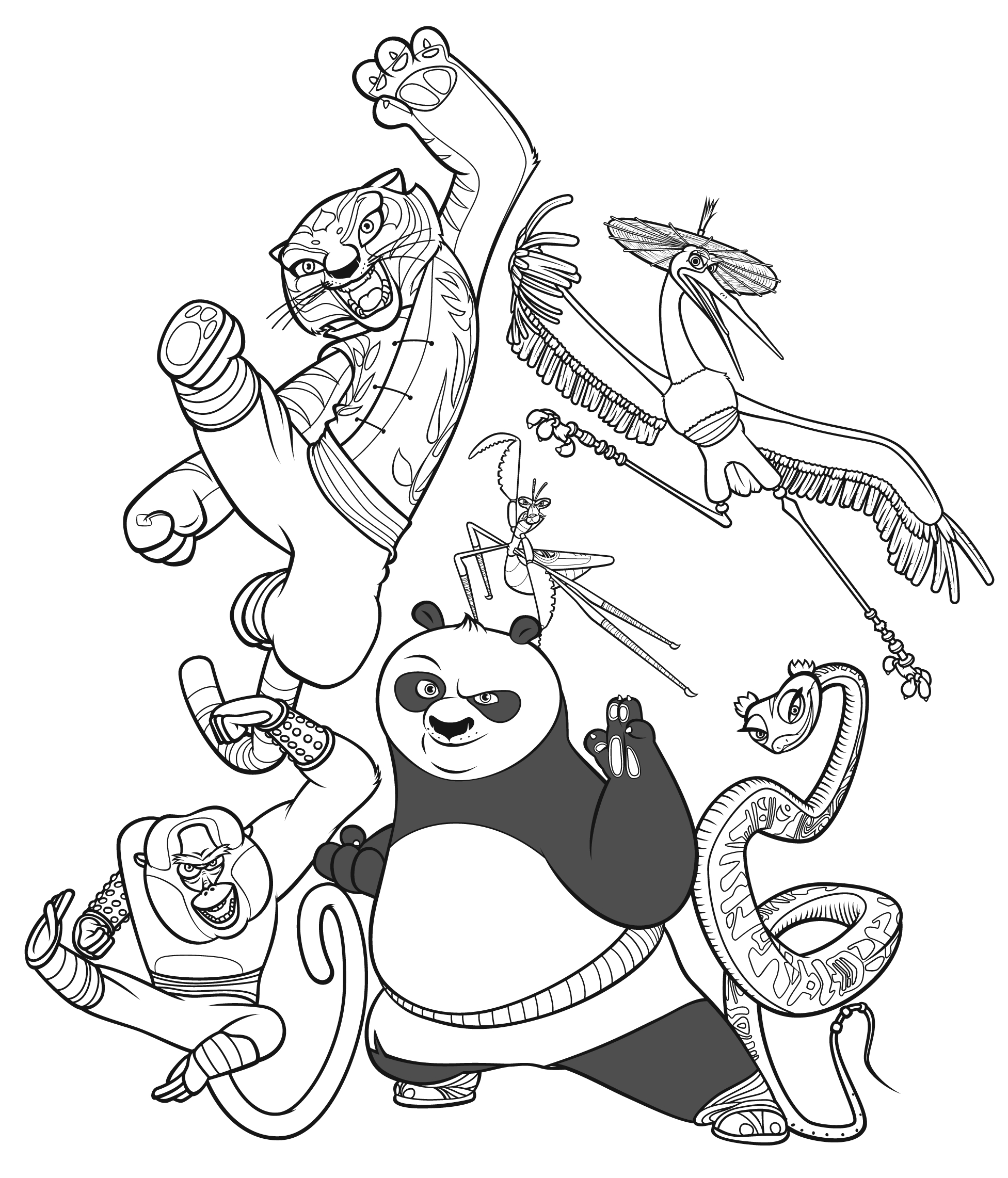 Un panda assis paisiblement parmi des bambous
