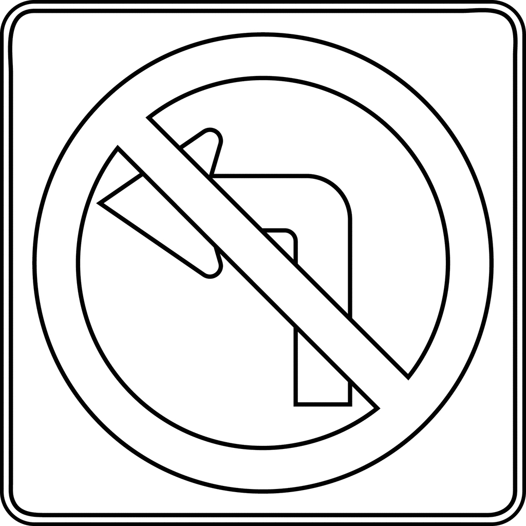 Coloriage d'un panneau routier avec des indications claires