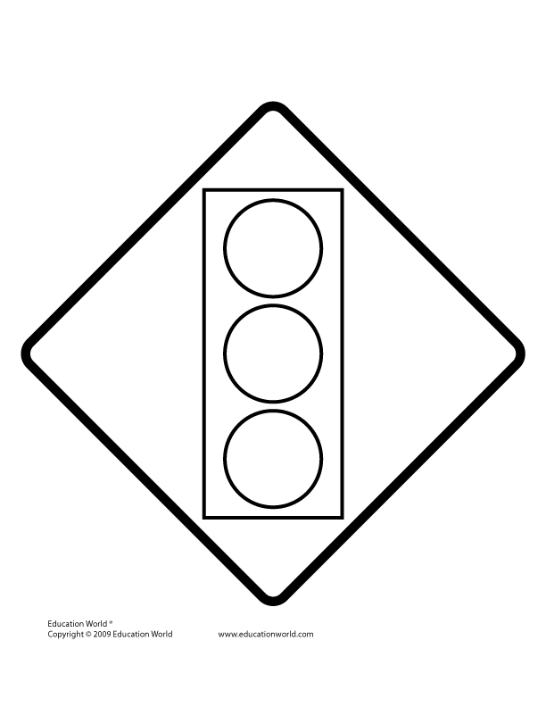 Coloriage d'un panneau routier avec signalétique