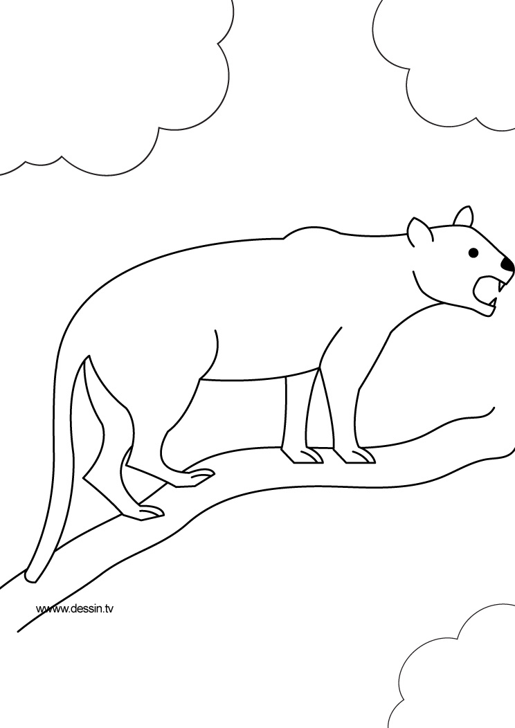Coloriage d'une panthère majestueuse dans un environnement naturel