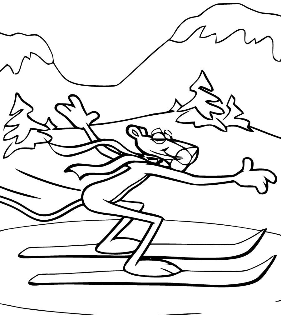 Coloriage d'une panthère majestueuse dans un environnement naturel