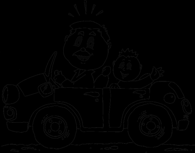 Coloriage représentant un papa et son enfant en train de jouer