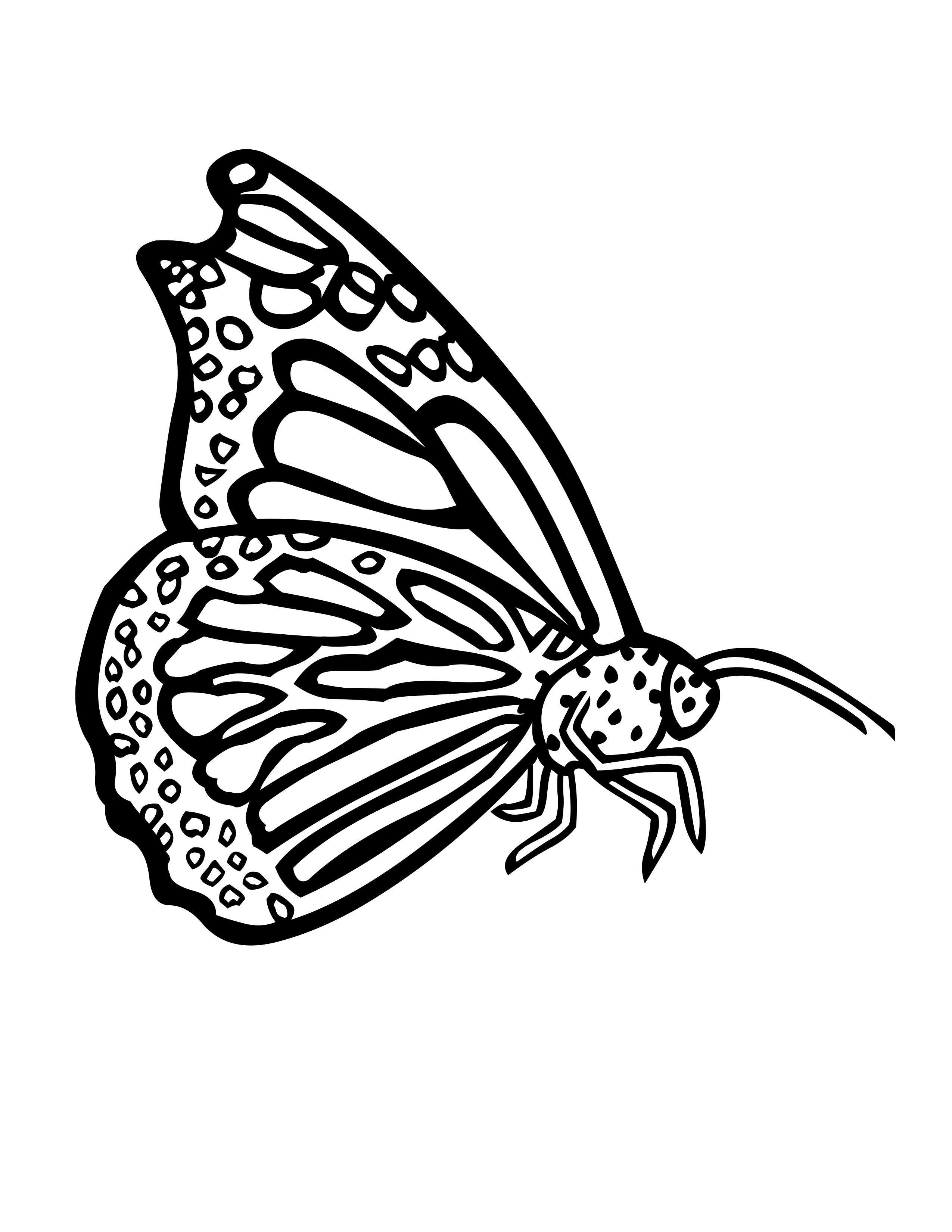 Coloriage d'un papillon délicatement posé sur une fleur