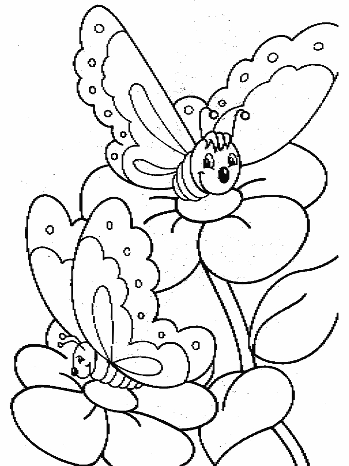 Coloriage d'un papillon aux ailes ornées dans un cadre naturel