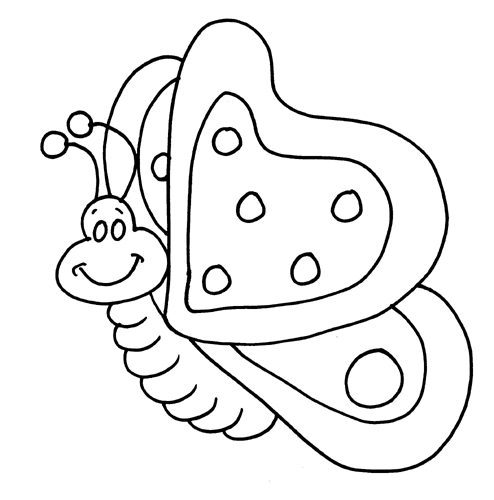 Coloriage d'un papillon stylisé sur fond floral