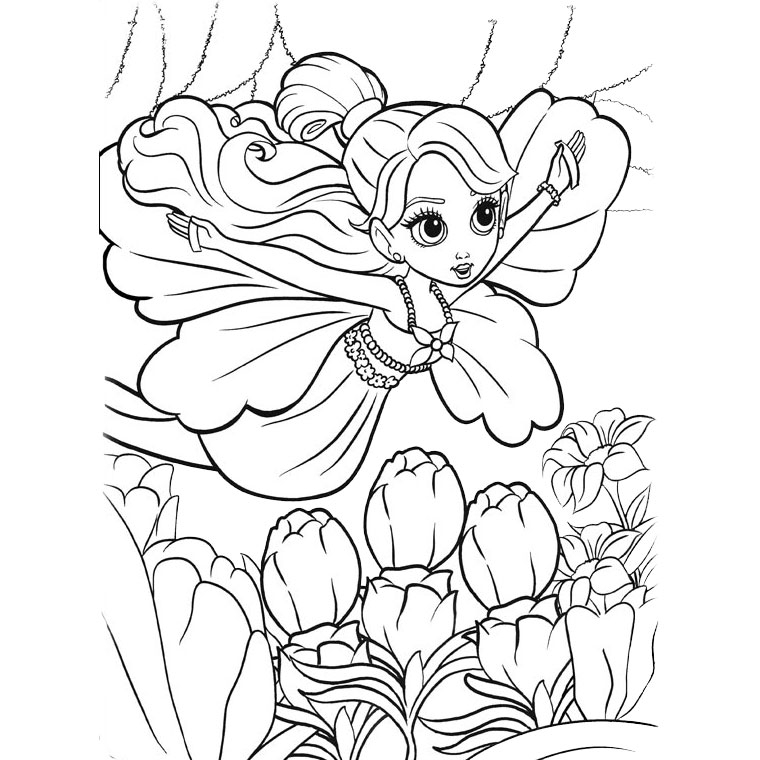 Coloriage d'un papillon posé sur une fleur