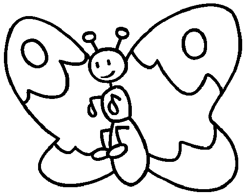 Coloriage d'un papillon sur fond de fleurs