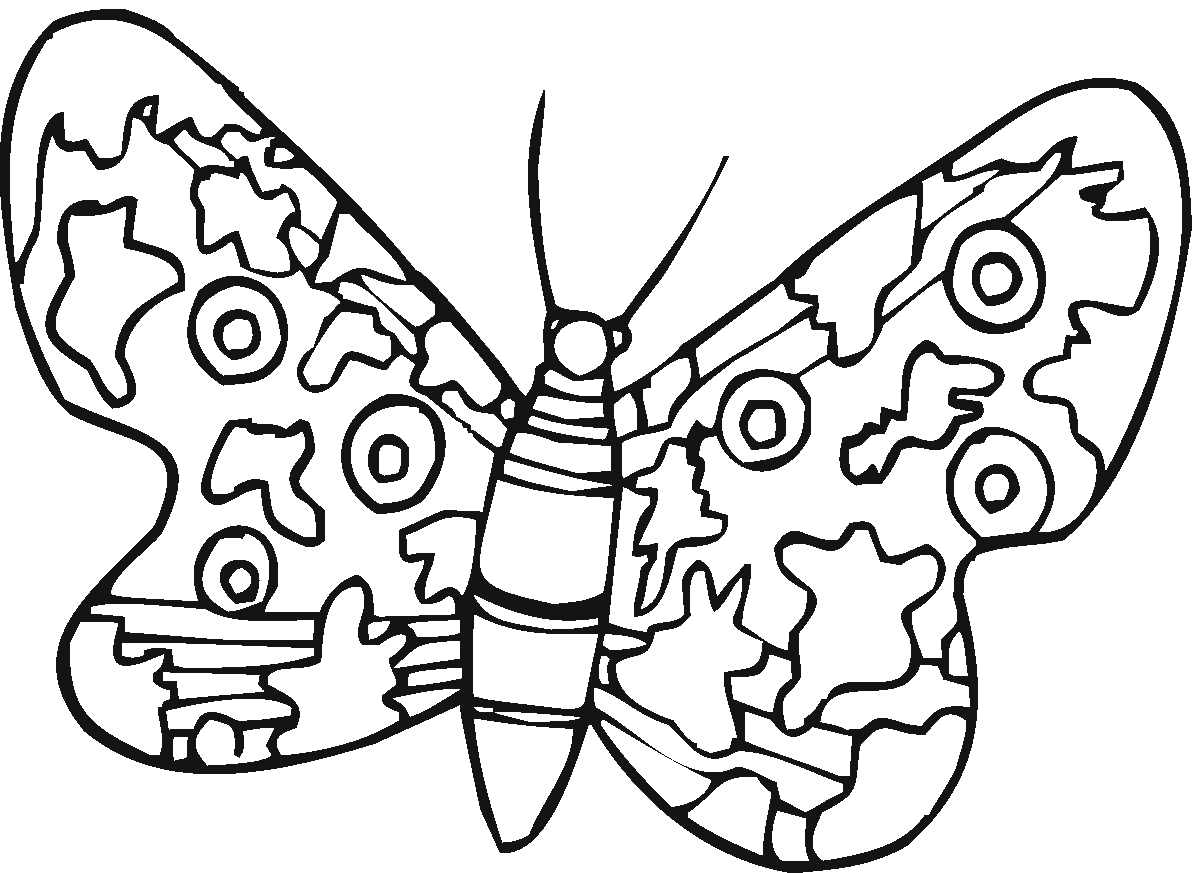 Coloriage d'un papillon élégant sur fond floral