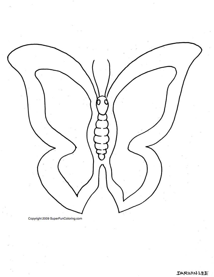 Coloriage d'un papillon posé sur une fleur