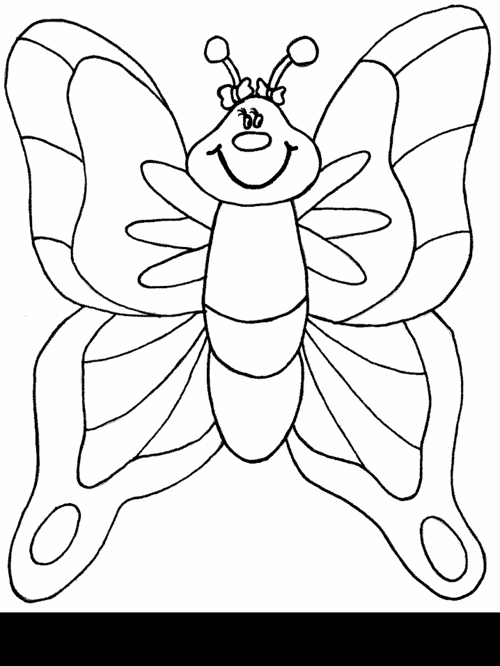Coloriage d'un papillon stylisé sur fond floral