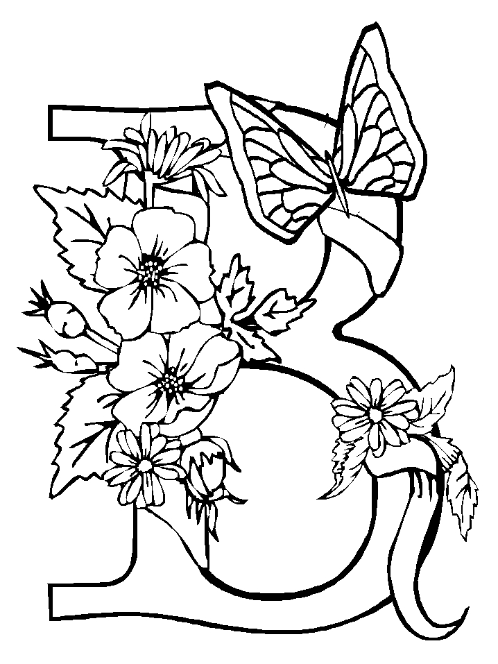 Coloriage d'un papillon délicat sur fond floral