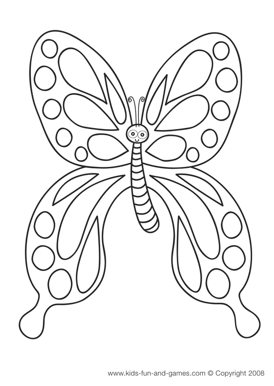 Coloriage d'un papillon sur un fond simple