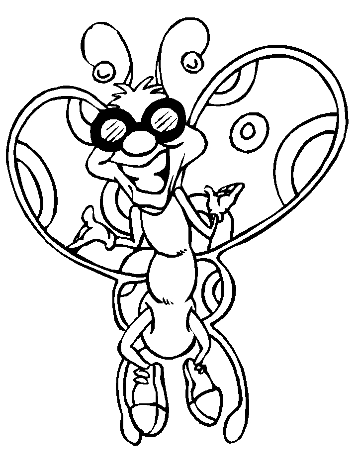 Coloriage d'un papillon en plein vol avec des motifs détaillés
