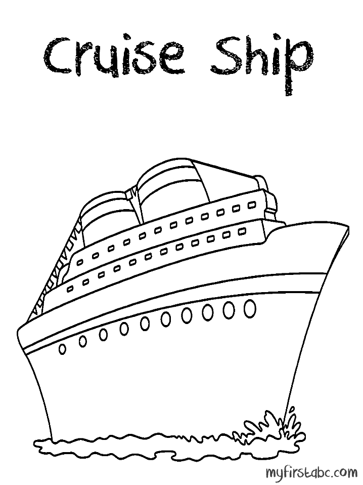 Coloriage d'un paquebot de croisière en mer
