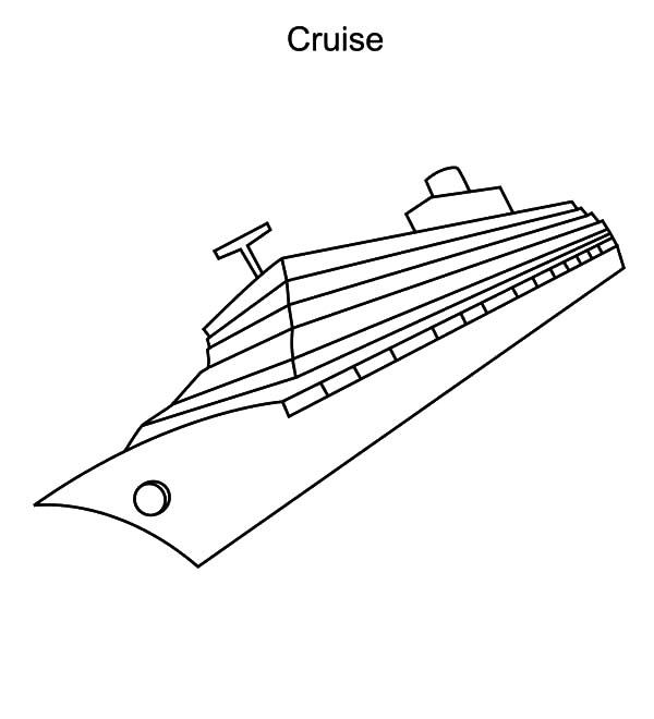 Coloriage d'un paquebot en mer avec des éléments de croisière