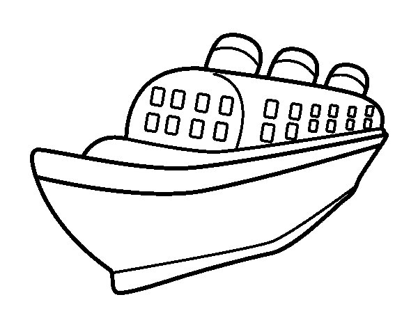 Coloriage d'un paquebot de croisière en mer