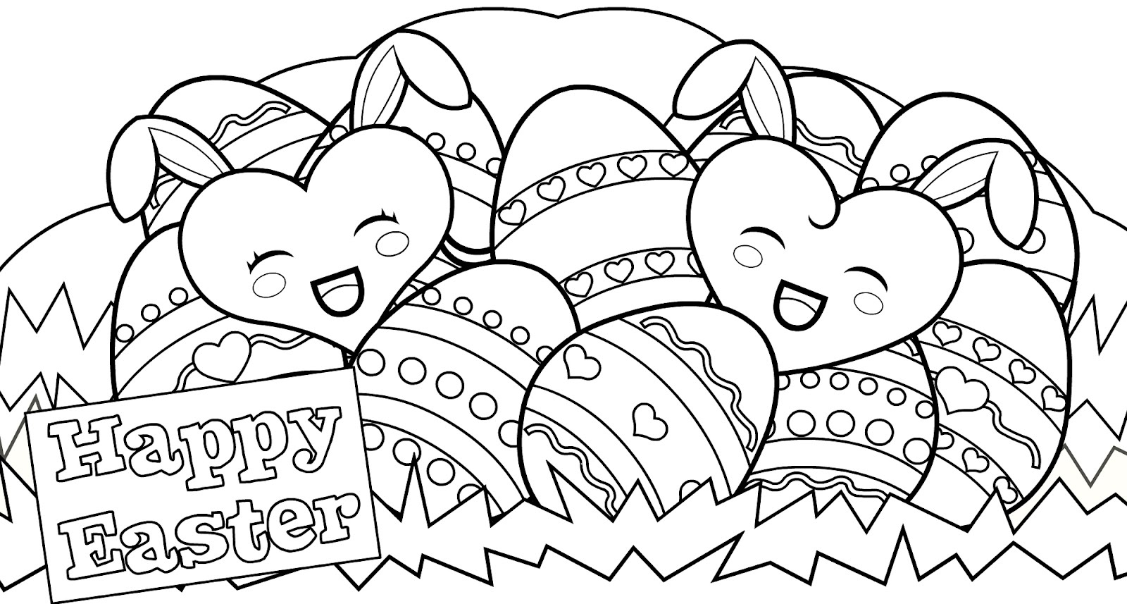 Un lapin de Pâques joyeux entouré d'œufs colorés et de fleurs