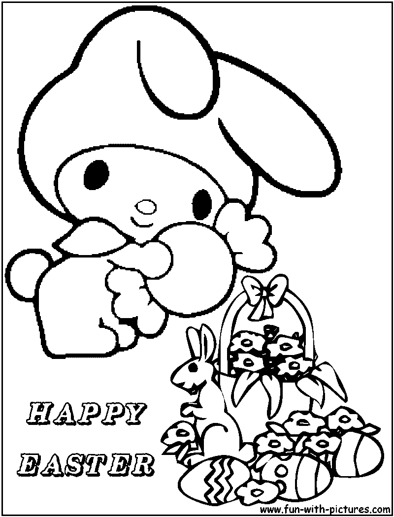 Un lapin de Pâques joyeux entouré d'œufs colorés dans un jardin printanier