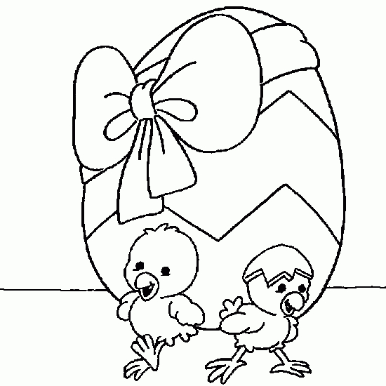 Coloriage de Pâques avec un lapin et des œufs décorés dans un jardin Coloriage de Pâques avec un lapin et des œufs décorés dans un jardin