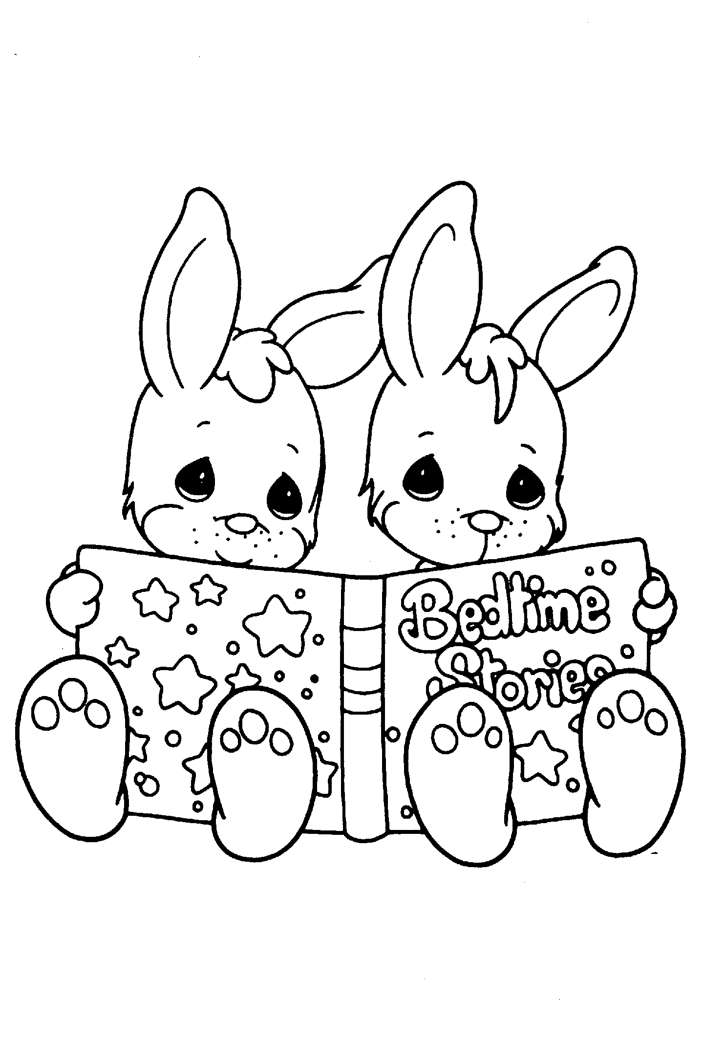 Coloriage d'un lapin de Pâques entouré d'œufs décorés