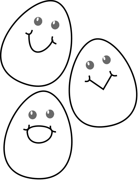 Coloriage de Pâques : un lapin joyeux entouré d'œufs décorés et de fleurs