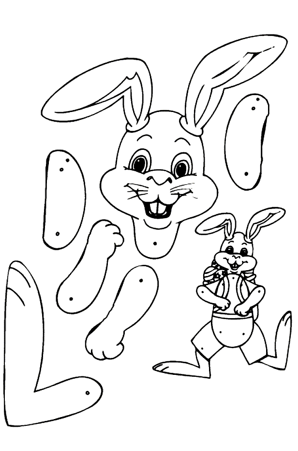 Un lapin de Pâques entouré d'œufs colorés et de fleurs Un lapin de Pâques entouré d'œufs colorés et de fleurs