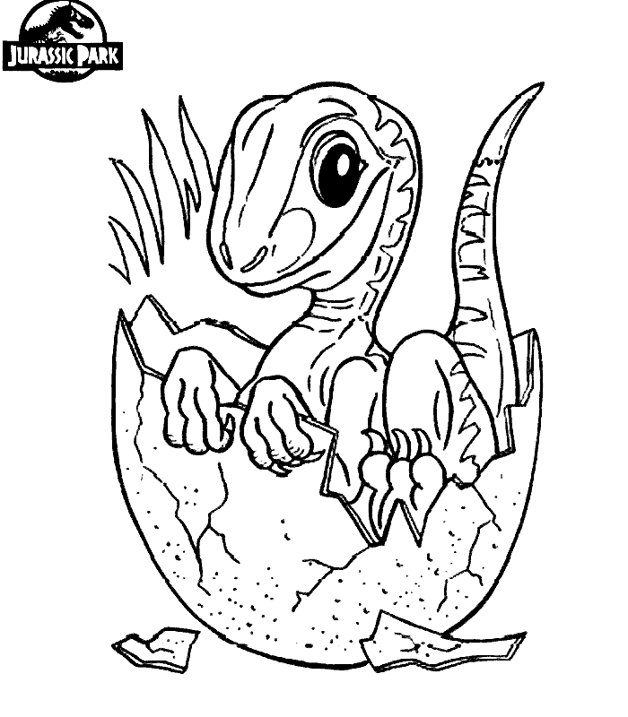 Coloriage d'un dinosaure dans un décor préhistorique