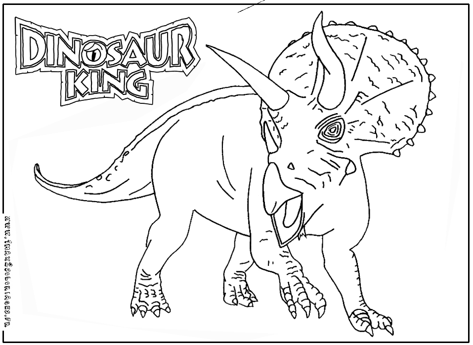 Coloriage d'un dinosaure dans un parc jurassique avec des arbres