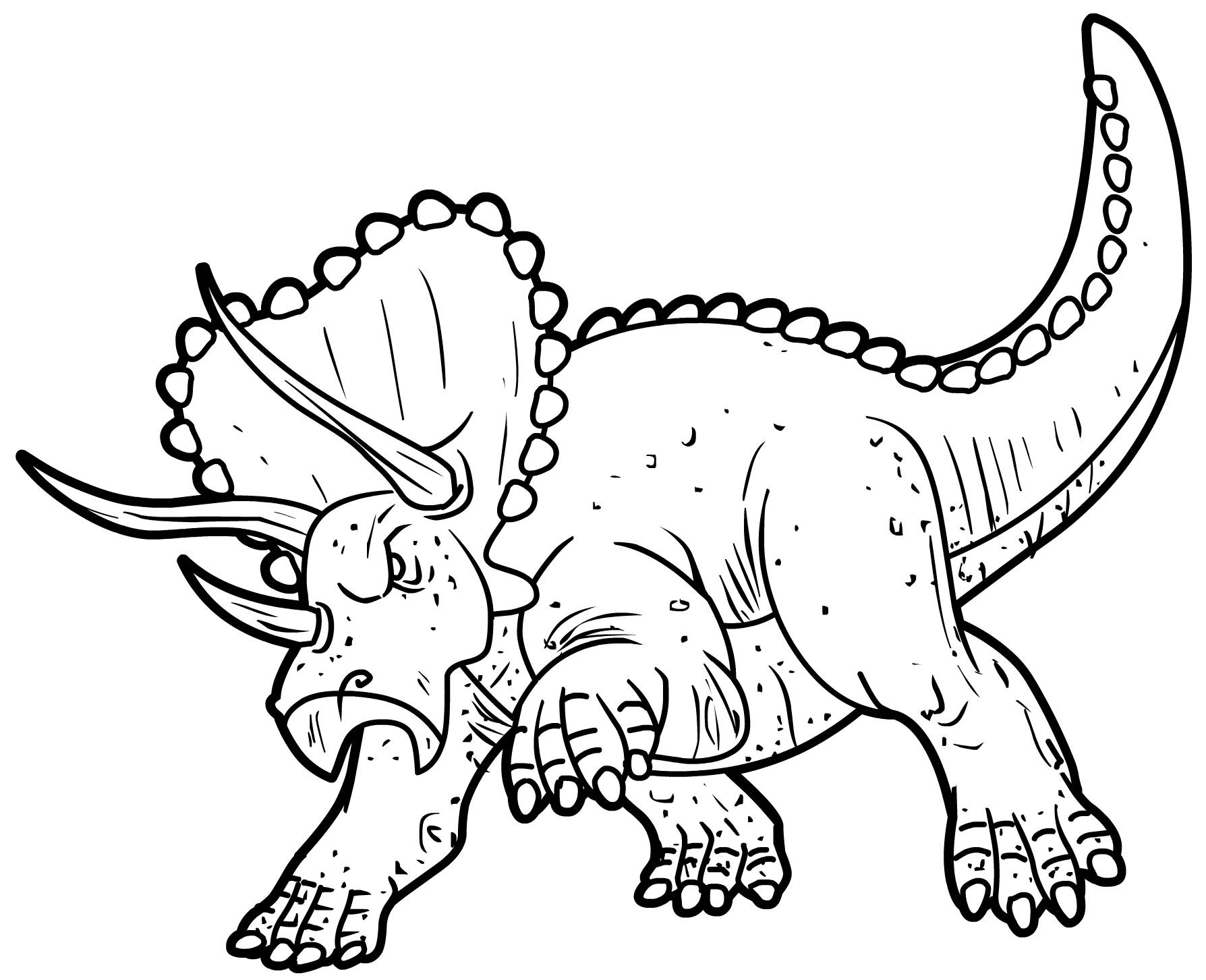 Coloriage d'un dinosaure dans un paysage préhistorique