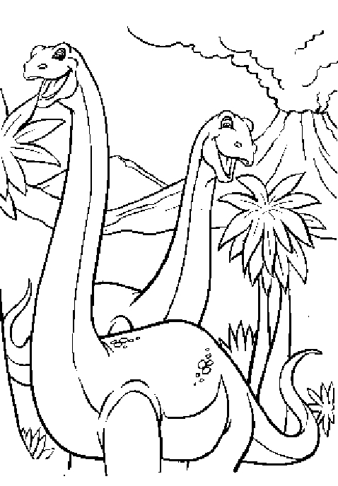 Dinosaures évoluant dans un paysage préhistorique