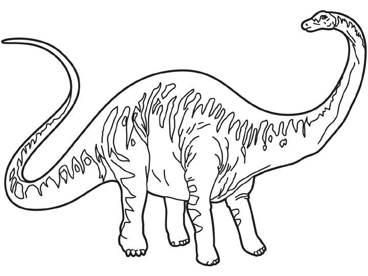 Coloriage d'un dinosaure dans un paysage préhistorique