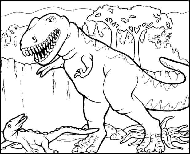 Un dinosaure herbivore se délecte d'une végétation luxuriante dans un paysage préhistorique