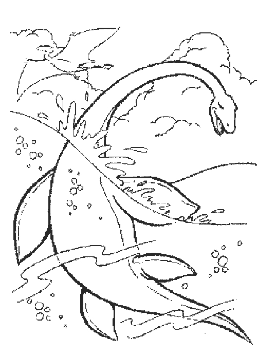 Coloriage de dinosaures dans un parc jurassique avec une végétation luxuriante Coloriage de dinosaures dans un parc jurassique avec une végétation luxuriante