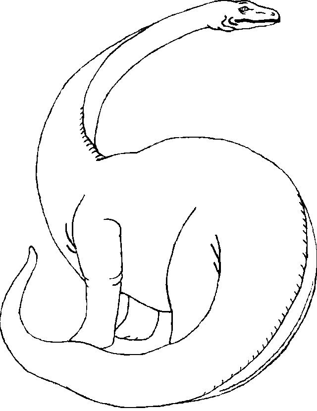 Coloriage d'un dinosaure dans un parc jurassique verdoyant Coloriage d'un dinosaure dans un parc jurassique verdoyant