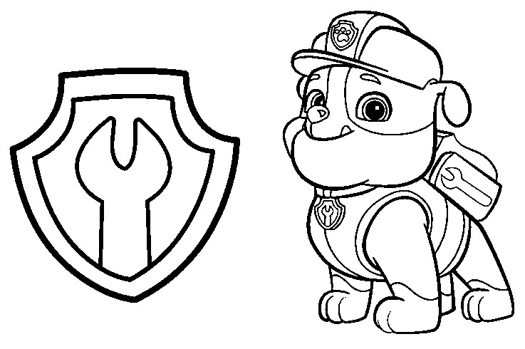 Coloriage de la Pat' Patrouille avec les chiots en mission