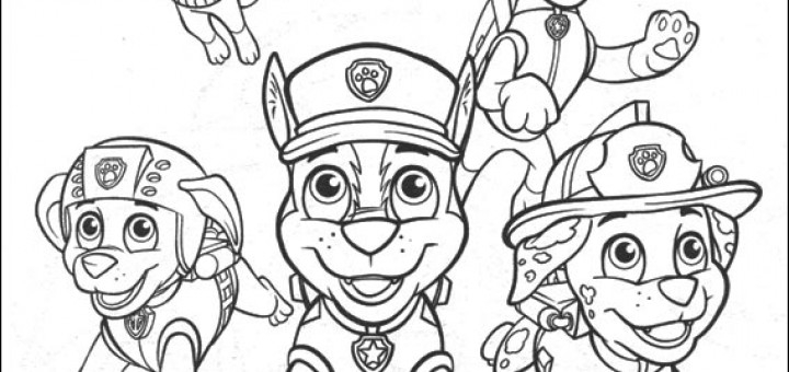 Coloriage de la Pat' Patrouille en mission de sauvetage dans un décor de montagne Coloriage de la Pat' Patrouille en mission de sauvetage dans un décor de montagne