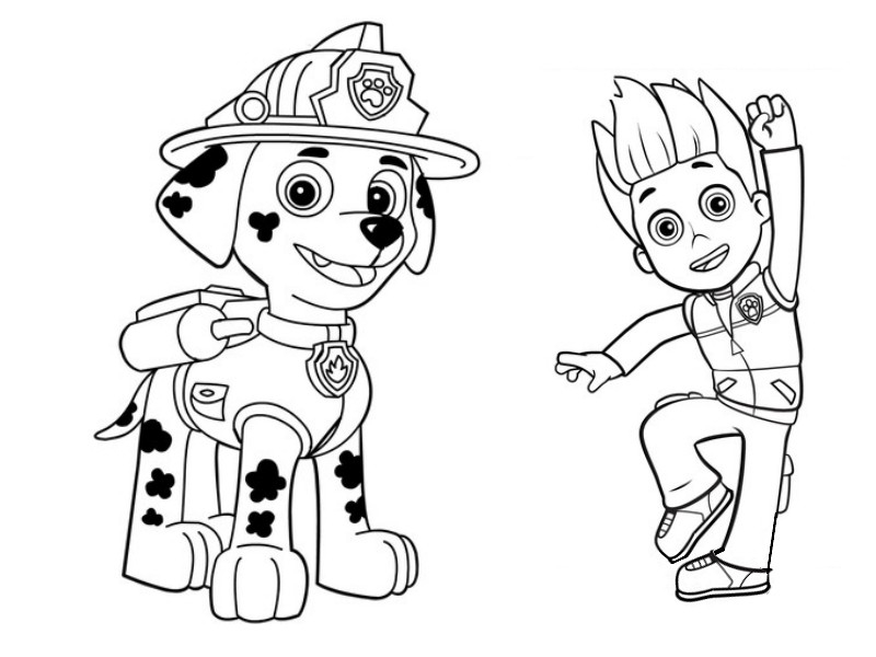 Coloriage de la Pat' Patrouille en mission de sauvetage