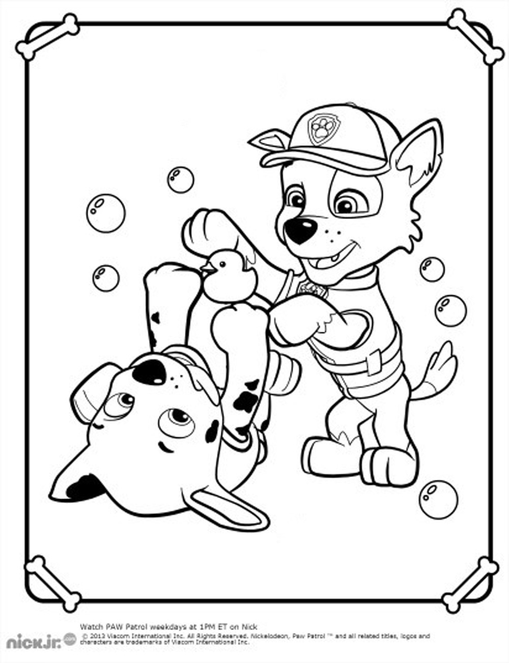 Coloriage de la Pat' Patrouille avec Chase et ses amis en mission