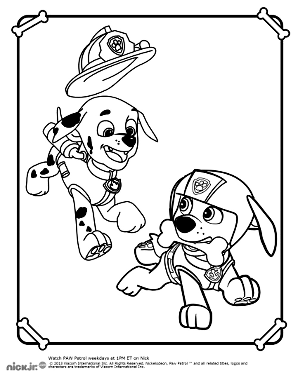 Coloriage de Chase et Marshall de la Pat' Patrouille en mission