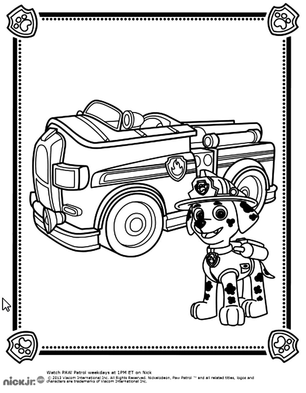 Coloriage de la Pat' Patrouille avec Chase et ses amis dans une scène d'aventure