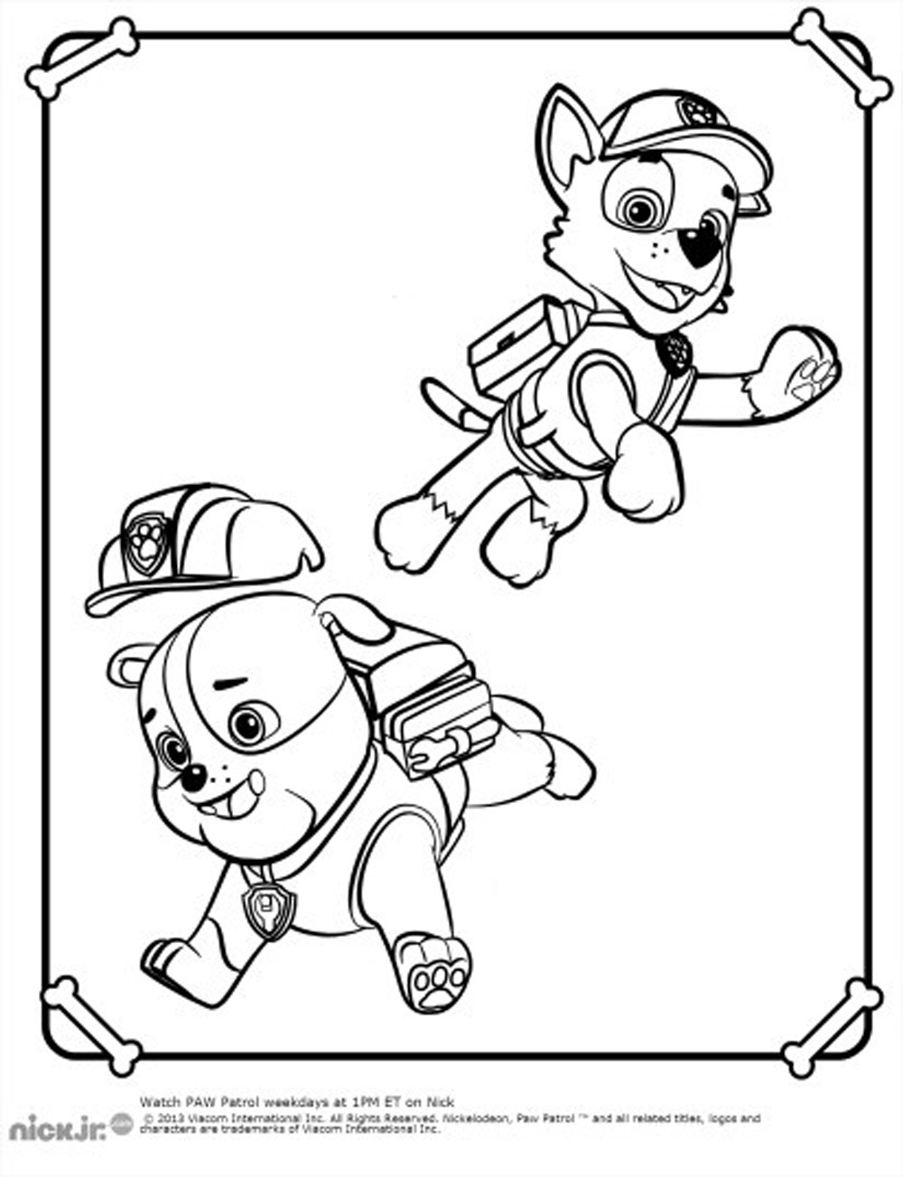 Coloriage de la Pat' Patrouille avec les chiots en mission