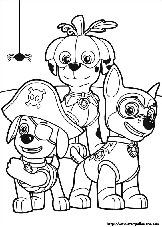 Coloriage de la Pat' Patrouille avec les chiots en mission