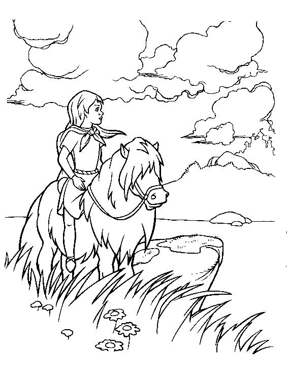 Coloriage d'un paysage avec montagnes et arbre au bord d'un lac