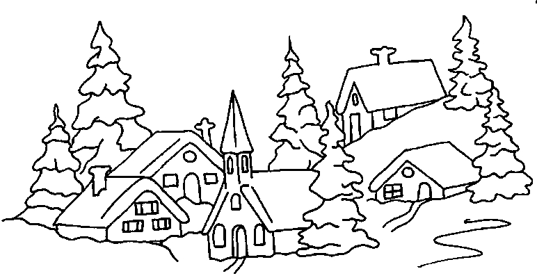 Coloriage d'un paysage naturel avec des montagnes et un arbre