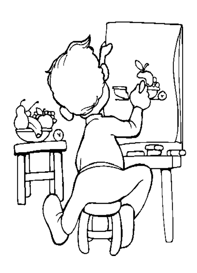 Un peintre en pleine création dans son atelier coloré